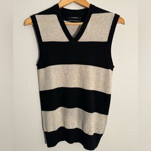 Vintage Unisex Club Monaco Black/Gray Stripe Vest size XS